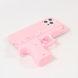 iPhone 12 Pro Max Case Hülle - Realistische Pistole 3D mit nutzbarem Abzughebel - Hellrosa