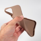 Coque iPhone 15 Pro Max - Silicone Mat - Brun