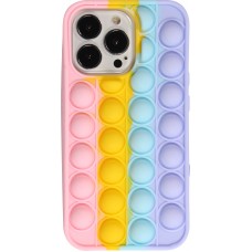 Coque iPhone 13 Pro Max - Silicone jeu éclate bulles anti-stress arc-en-ciel