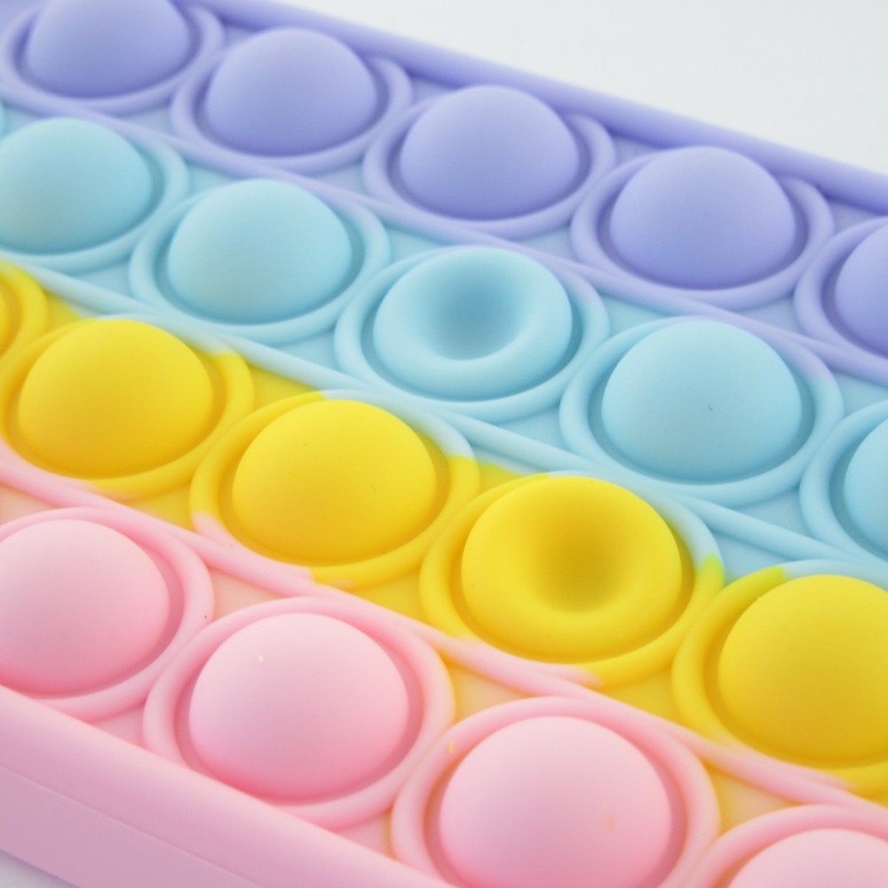 Coque iPhone 13 Pro Max - Silicone jeu éclate bulles anti-stress arc-en-ciel