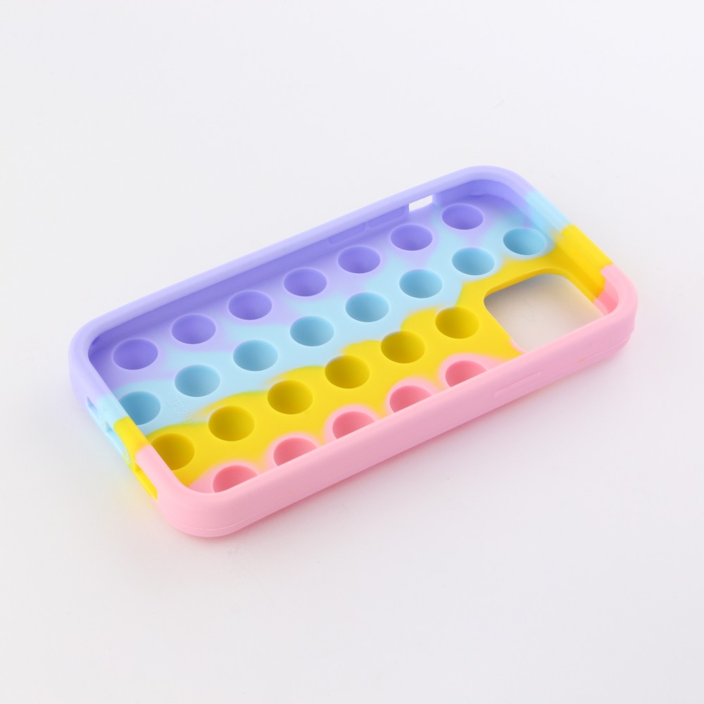 Coque iPhone 13 Pro Max - Silicone jeu éclate bulles anti-stress arc-en-ciel