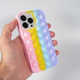 Coque iPhone 13 Pro Max - Silicone jeu éclate bulles anti-stress arc-en-ciel