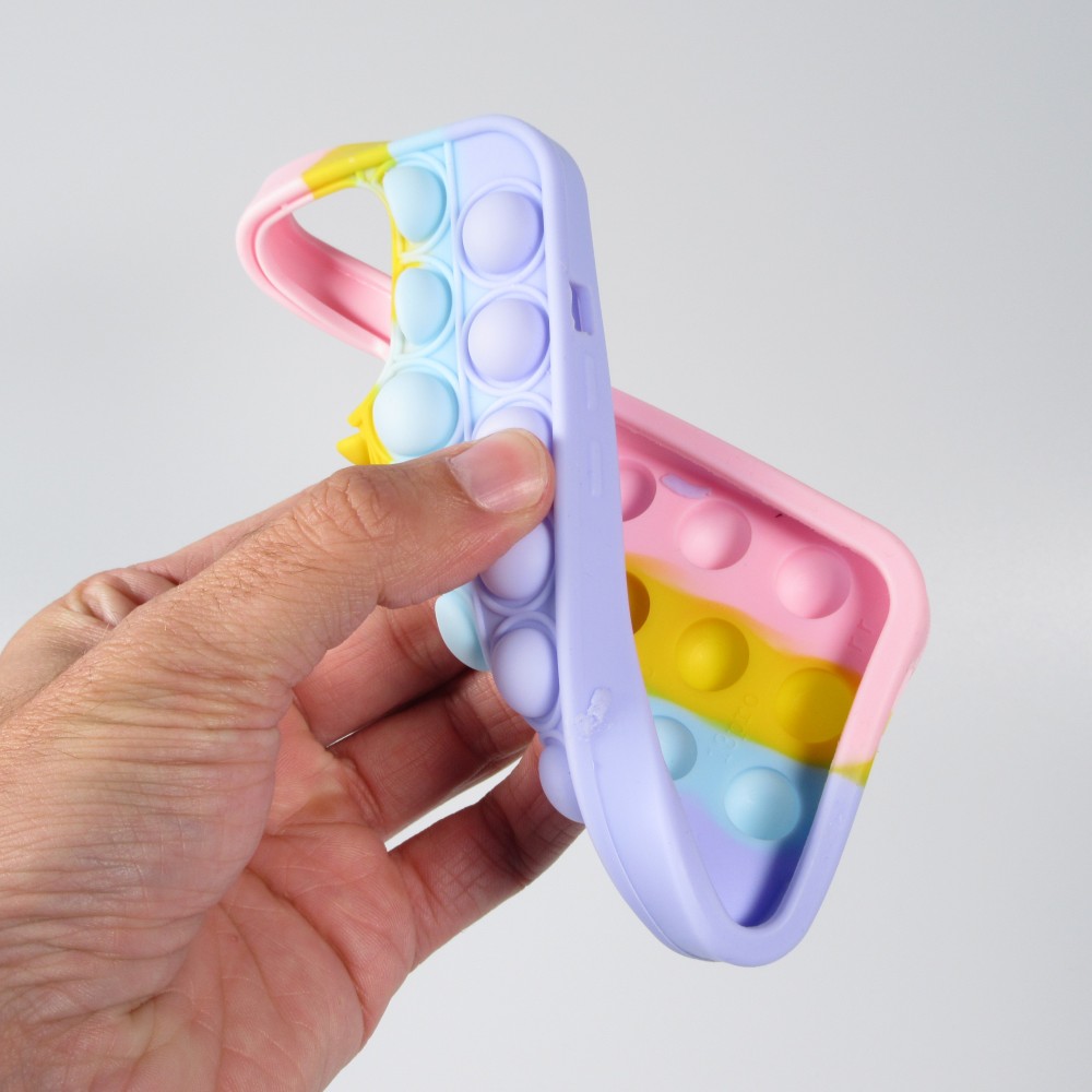 Coque iPhone 13 Pro Max - Silicone jeu éclate bulles anti-stress arc-en-ciel