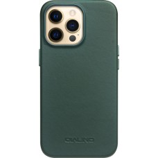 iPhone 13 Pro Max Case Hülle - Qialino Echtleder (MagSafe kompatibel) grün
