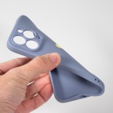 iPhone 16 Pro Max Case Hülle - Silikon Mat Herz gold - Blau