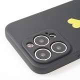 Samsung Galaxy S24+ Case Hülle - Silikon Mat Herz gold - Schwarz