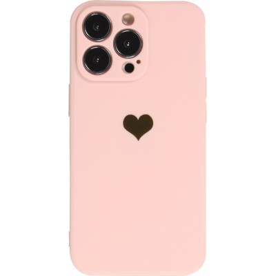 Samsung Galaxy S24 Ultra Case Hülle - Silikon Mat Herz gold - Rosa