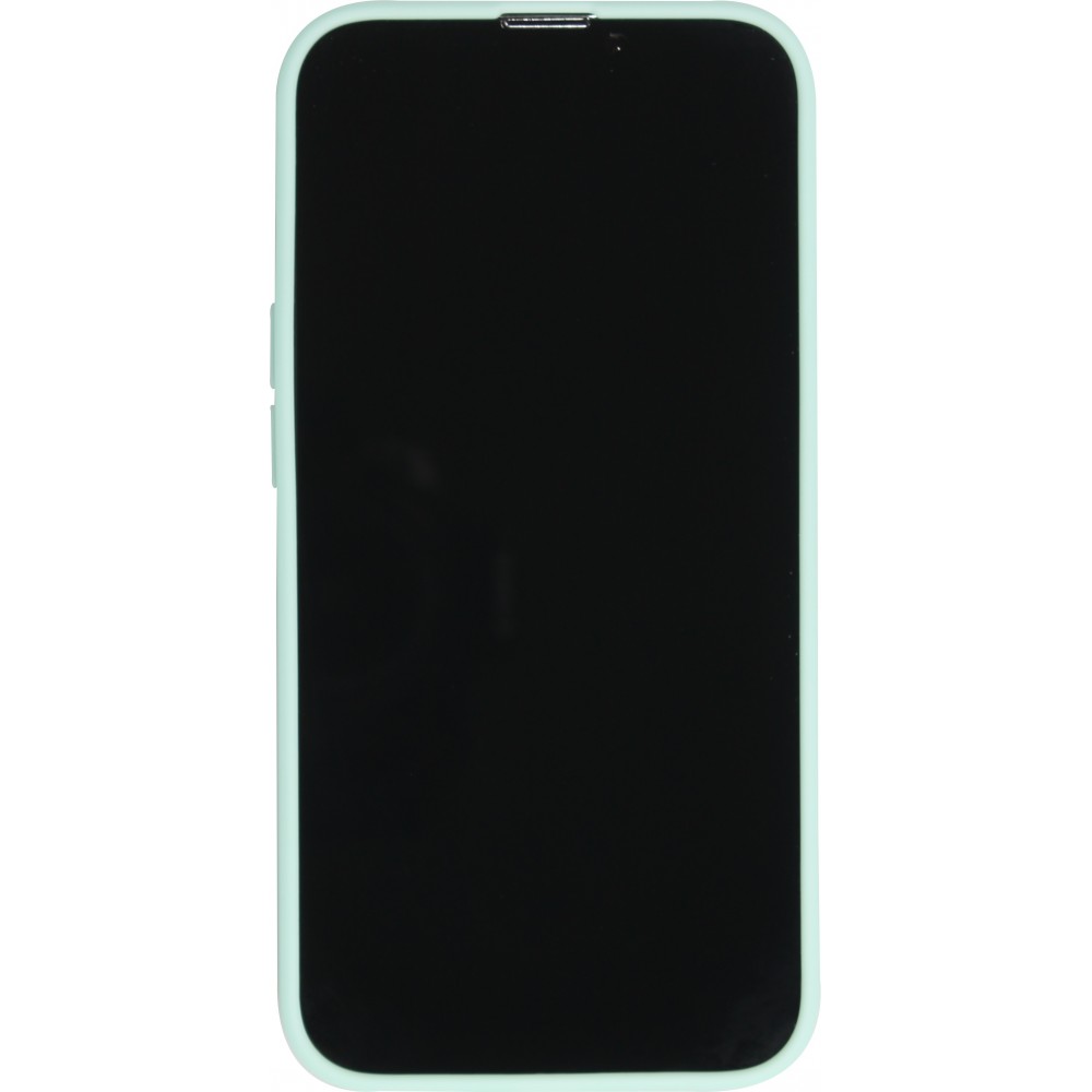 Coque iPhone 16 Pro Max - Silicone Mat Coeur doré - Turquoise