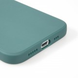 iPhone 16 Pro Max Case Hülle - Silikon Mat Herz gold - Dunkelgrün