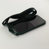 iPhone 13 Pro Max Case Hülle - Silikon mit Kordel und Haken - Dunkelgrün