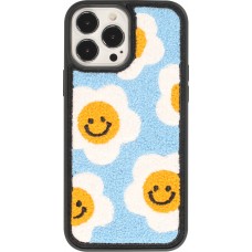 iPhone 13 Pro Max Case Hülle - Hart Silikon tufting lachender Blumen-Teppich