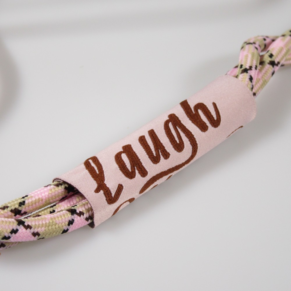 iPhone 12 / 12 Pro Case Hülle - Silikon Fashion Jeong Gam Studio Laugh Often mit Umhängeseil - Rosa