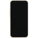 iPhone 15 Case Hülle - Silikon Mat Herz gold - Beige