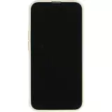 iPhone 14 Case Hülle - Silikon Mat Herz gold - Beige