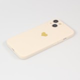 iPhone 15 Case Hülle - Silikon Mat Herz gold - Beige