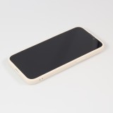 iPhone 15 Case Hülle - Silikon Mat Herz gold - Beige