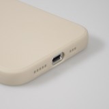 iPhone 15 Case Hülle - Silikon Mat Herz gold - Beige