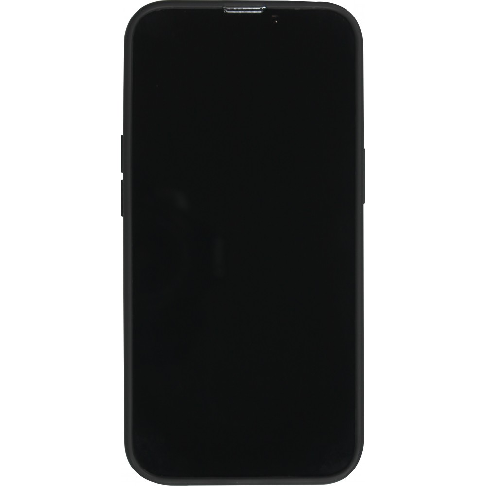 iPhone 15 Case Hülle - Silikon Mat Herz gold - Schwarz