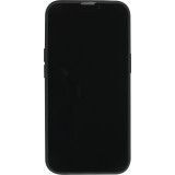 iPhone 15 Case Hülle - Silikon Mat Herz gold - Schwarz
