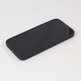 iPhone 15 Case Hülle - Silikon Mat Herz gold - Schwarz