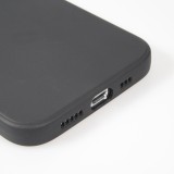 iPhone 15 Case Hülle - Silikon Mat Herz gold - Schwarz