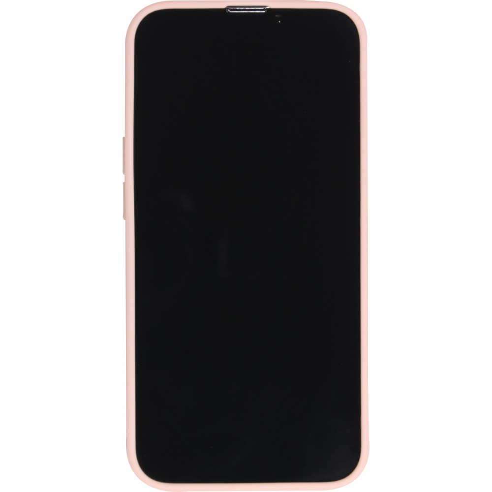 Coque iPhone 13 - Silicone Mat Coeur doré - Rose