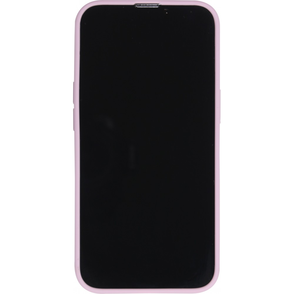 iPhone 15 Case Hülle - Silikon Mat Herz gold - Violett