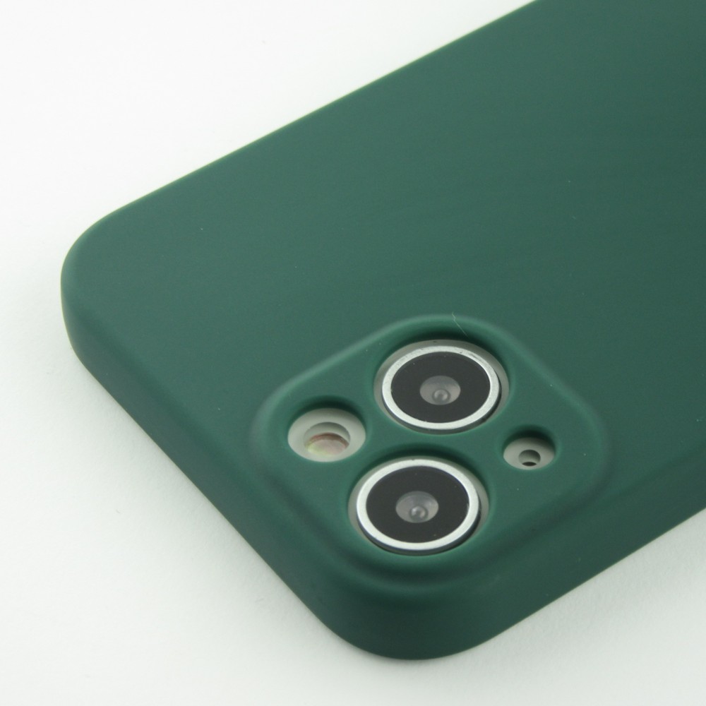 Hülle iPhone 13 mini - Silikon mit Kordel und Haken - Dunkelgrün