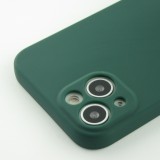 Hülle iPhone 13 mini - Silikon mit Kordel und Haken - Dunkelgrün