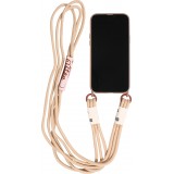 iPhone 14 Case Hülle - Silikon Fashion Jeong Gam Studio Laugh Often mit Umhängeseil - Braun