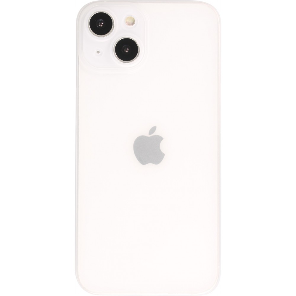 Coque iPhone 15 - plastique ultra fin semi-transparent mat - Blanc