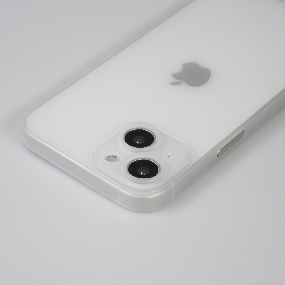 Coque iPhone 15 - plastique ultra fin semi-transparent mat - Blanc