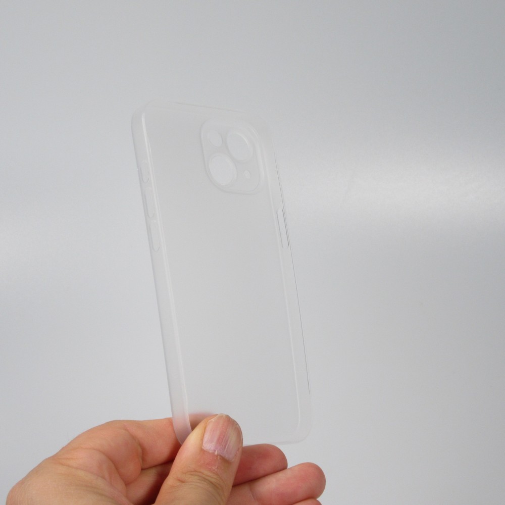 Coque iPhone 15 - plastique ultra fin semi-transparent mat - Blanc