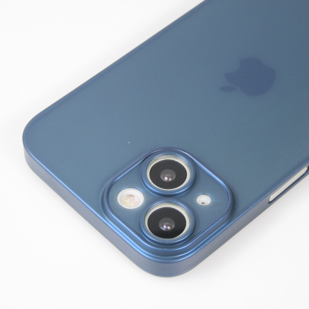 iPhone 14 Case Hülle - Plastik ultra dünn semi-transparent matt - Blau