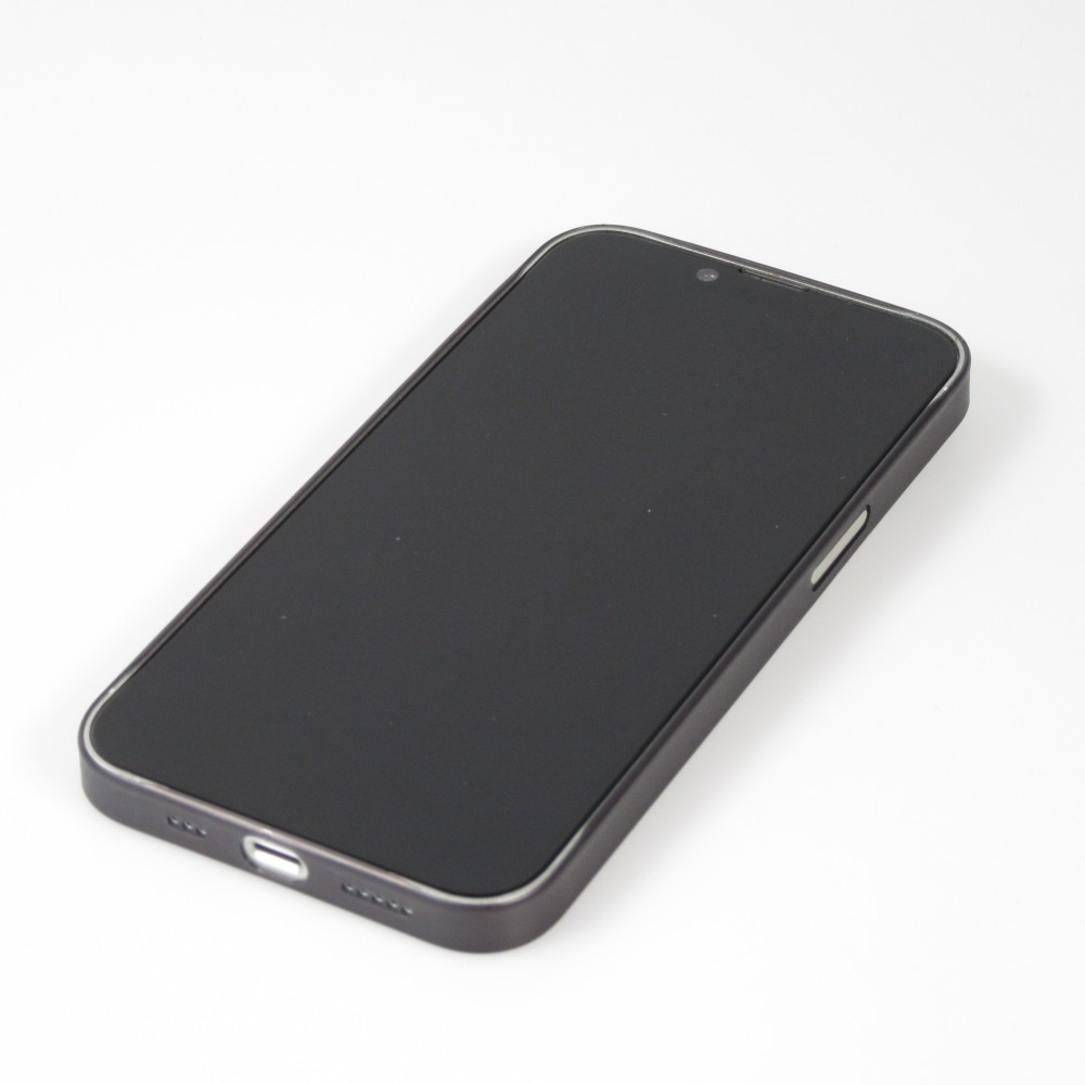 iPhone 15 Case Hülle - Plastik ultra dünn semi-transparent matt - Schwarz