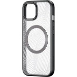 iPhone 14 Plus Case Hülle - Bumper Clear Waves Transparente Wellen mit MagSafe - Schwarz