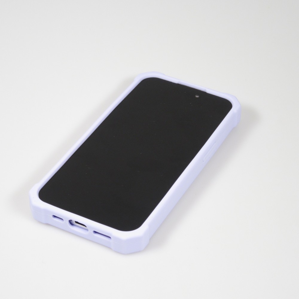 iPhone 15 Case Hülle - Dicke Silikonhülle mit Löcher für Aufsteck-Sticker - Hellblau