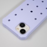 iPhone 15 Case Hülle - Dicke Silikonhülle mit Löcher für Aufsteck-Sticker - Hellblau