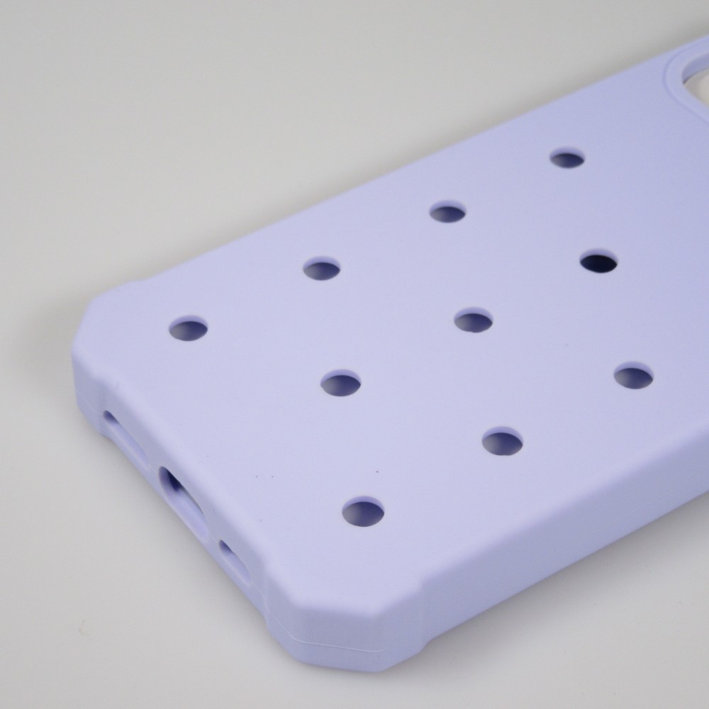iPhone 15 Case Hülle - Dicke Silikonhülle mit Löcher für Aufsteck-Sticker - Hellblau