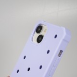 iPhone 15 Case Hülle - Dicke Silikonhülle mit Löcher für Aufsteck-Sticker - Hellblau