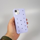 iPhone 15 Case Hülle - Dicke Silikonhülle mit Löcher für Aufsteck-Sticker - Hellblau