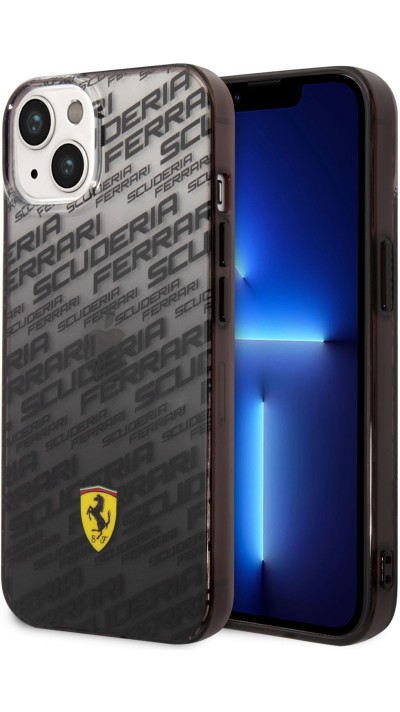 iPhone 14 Case Hülle - Ferrari Scuderia Silikon Gradient mit Logo - Schwarz