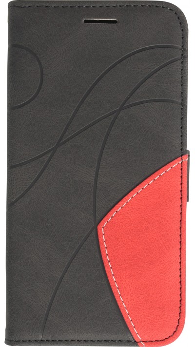 iPhone 15 Case Hülle - Flip classical elegant fine lines - Schwarz