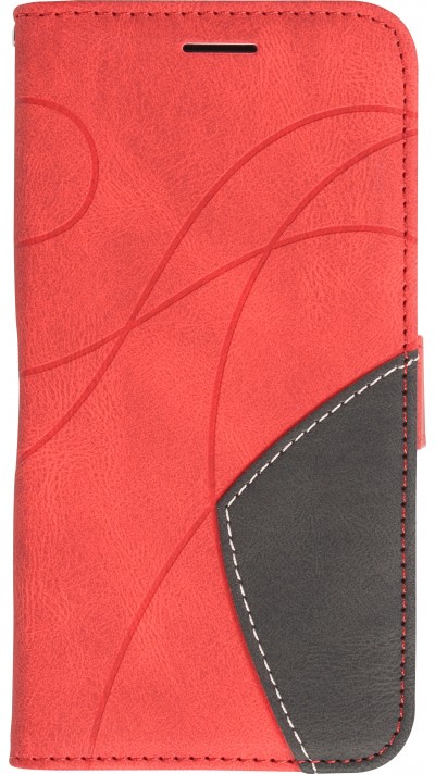 iPhone 14 Plus Case Hülle - Flip classical elegant fine lines - Rot