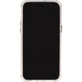 iPhone 14 Case Hülle - Straffes Gummi Silikon mit verstärkten Ecken blühende Rose - Transparent