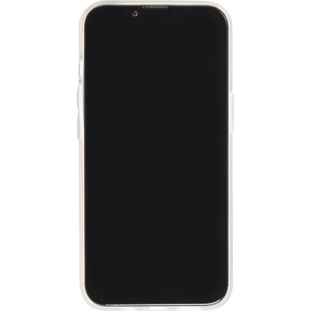 iPhone 15 Case Hülle - Silikon Gel blütende Rose - Weiss