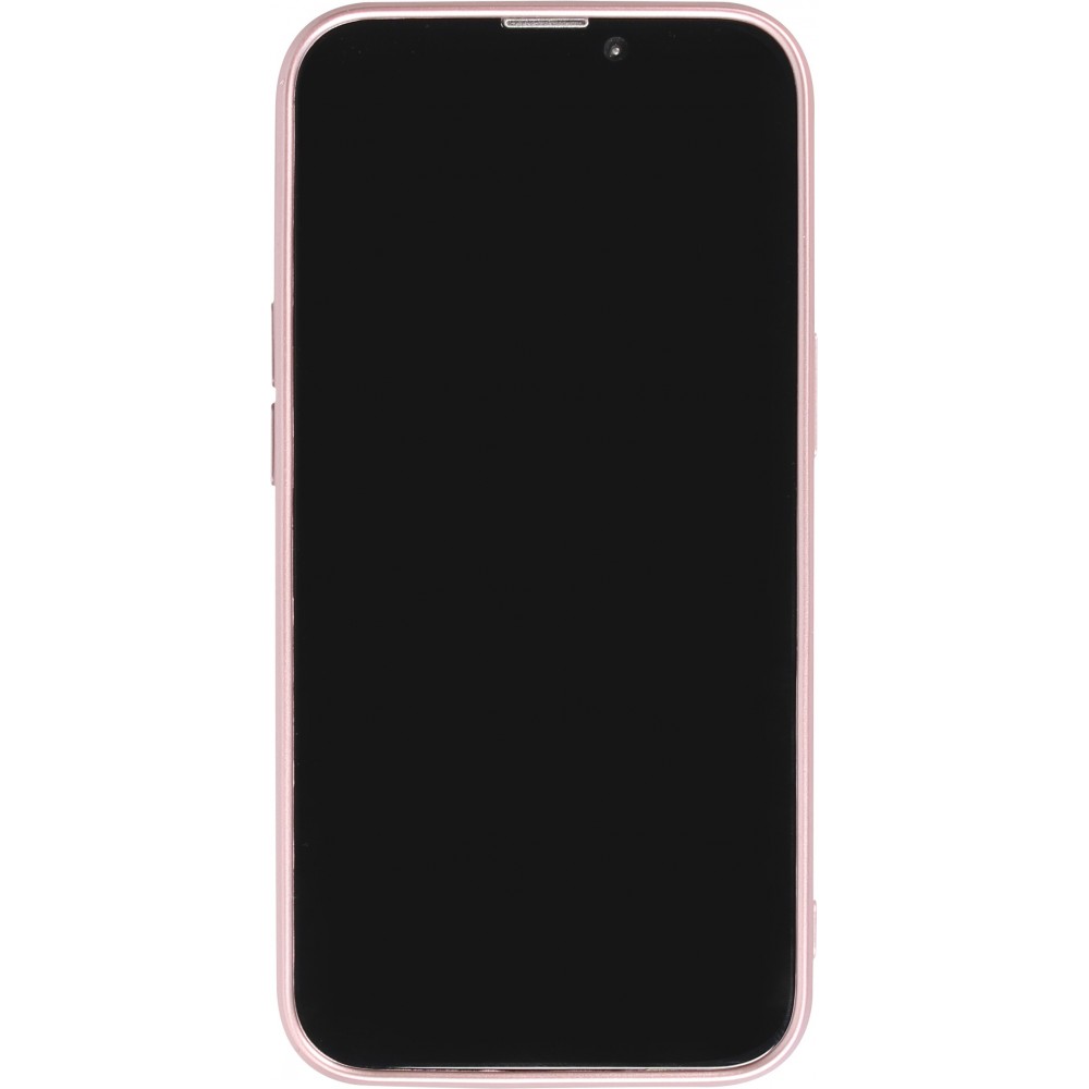 iPhone 15 Case Hülle - Gummi weich mit Kameraschutzglas MagSafe - Rosa