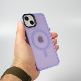 iPhone 14 Case Hülle - Jelly cover glass semi-durchsichtig MagSafe - Light purple