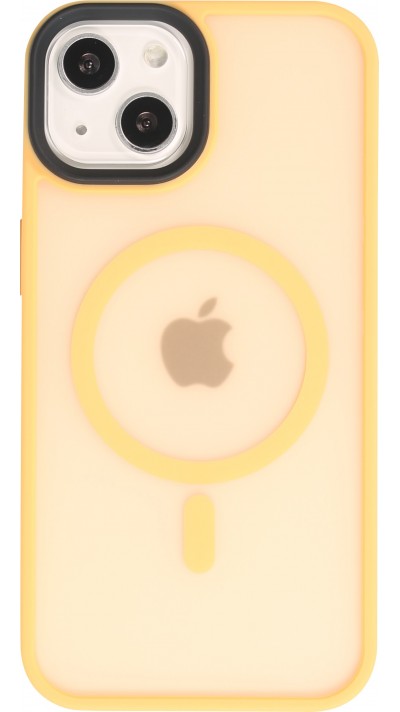 iPhone 14 Case Hülle - Jelly cover glass semi-durchsichtig MagSafe - Orange