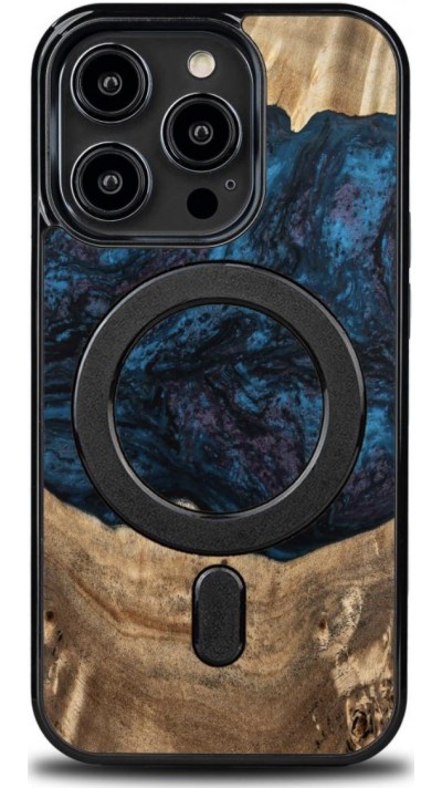 iPhone 14 Pro Case Hülle - Bewood Unique Wood and Resin Case MagSafe - Neptune - Navy Black